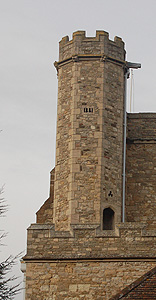 Stair turret at the south-west corner of the church February 2012